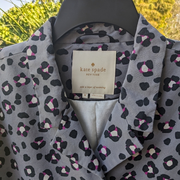 Cheetah Print Kate Spade  Women's Pea Coat, Medium, EUC - Picture 4 of 9